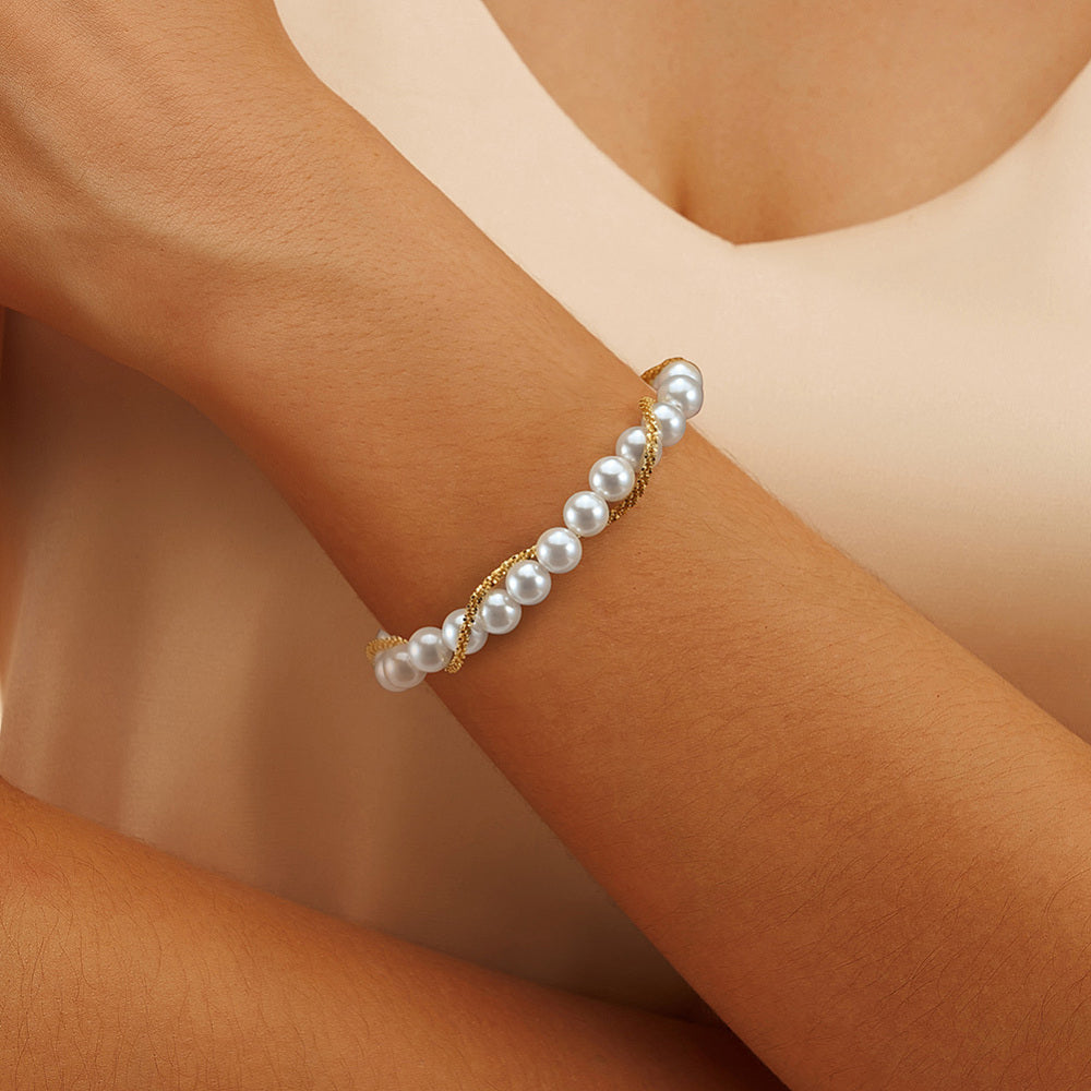 Natural Shell Pearl Beaded Bracelet