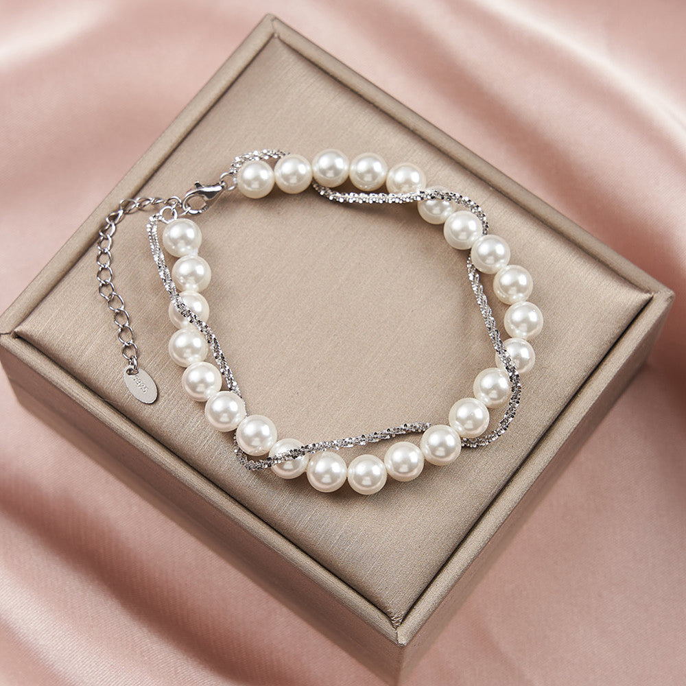 Natural Shell Pearl Beaded Bracelet