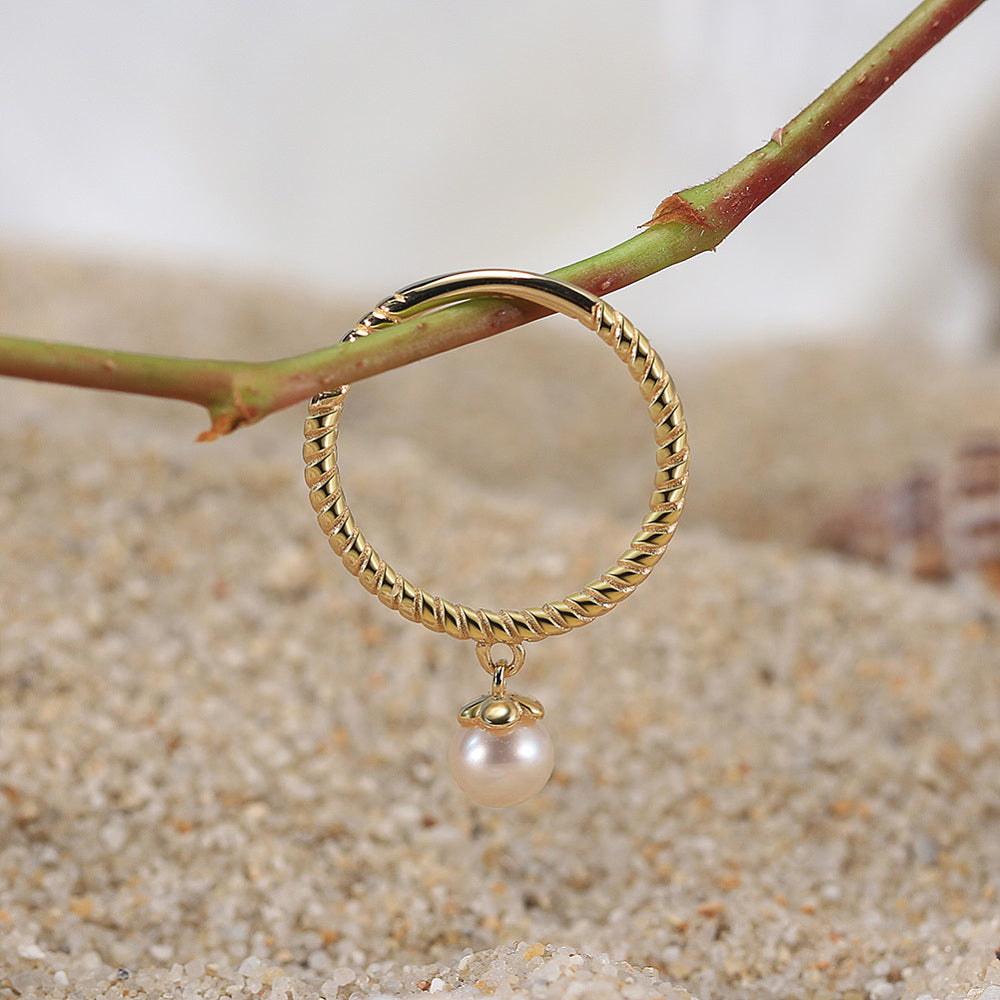 Natural Freshwater Pearl Charm Ring
