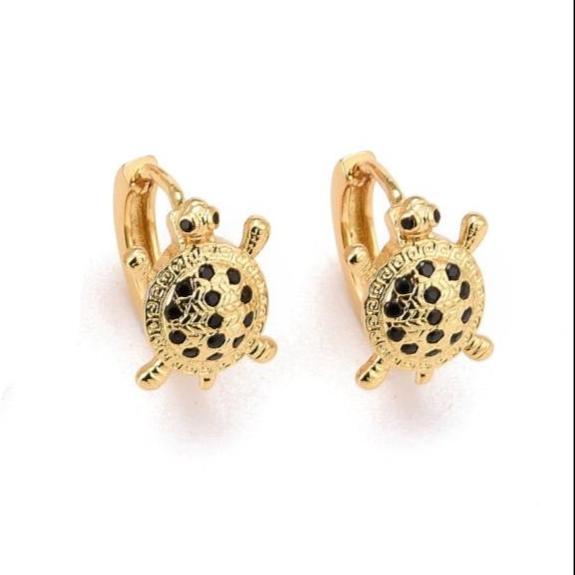 Cute Tortoise Huggie Hoop Earrings