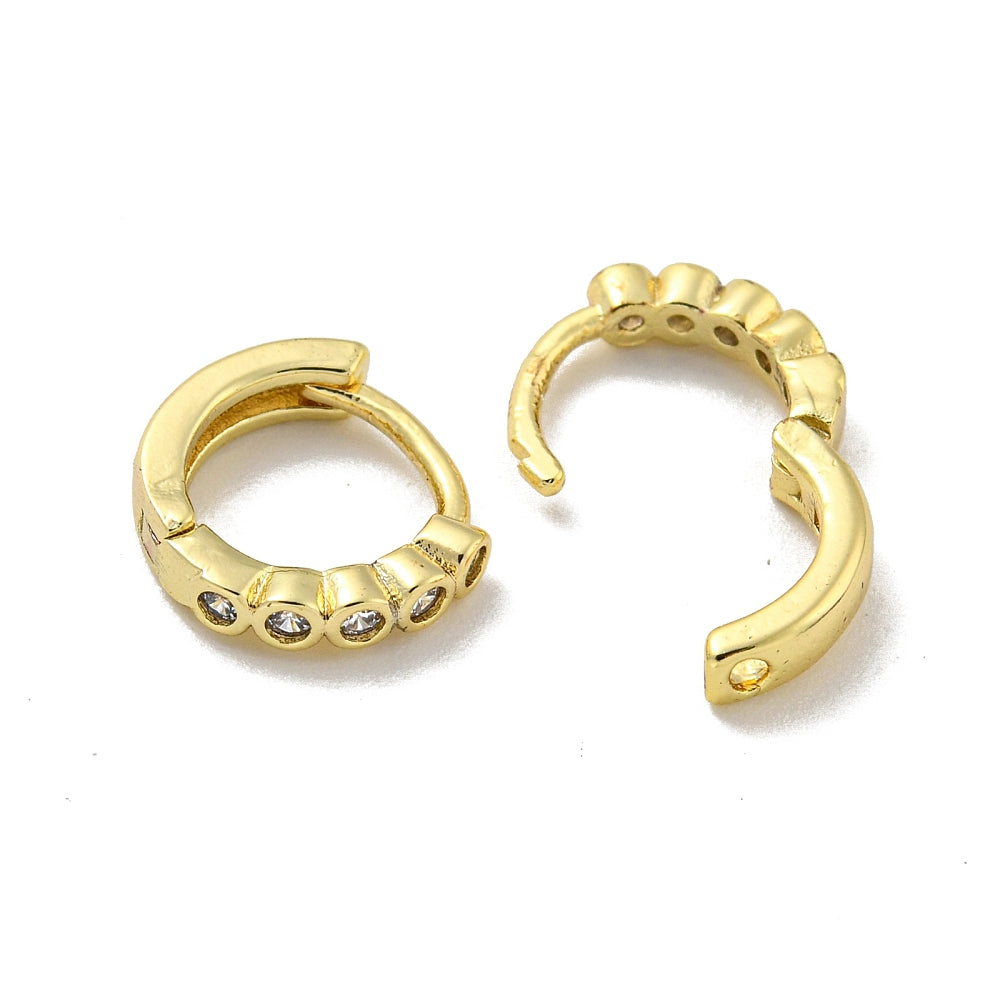 Micro Pave CZ Huggie Hoop Earrings