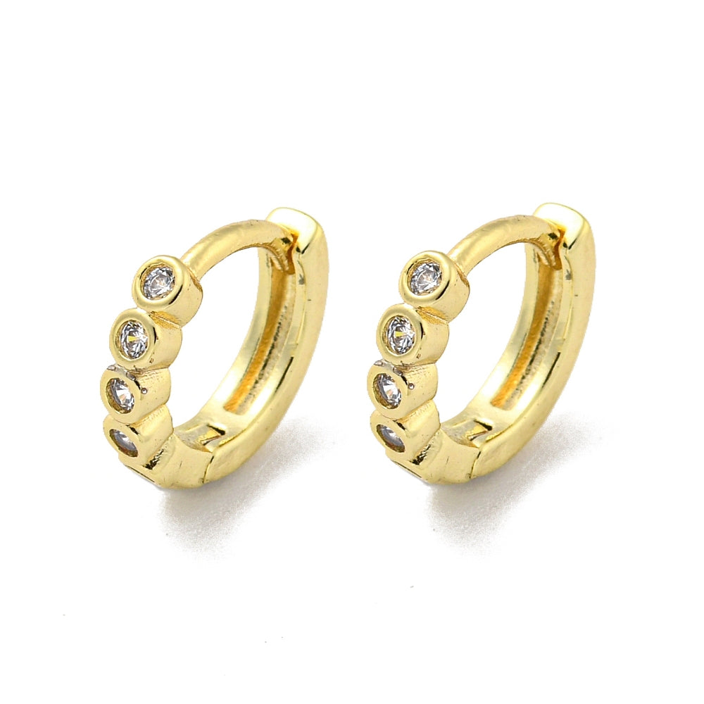 Micro Pave CZ Huggie Hoop Earrings