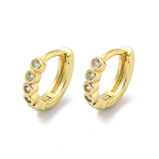 Micro Pave CZ Huggie Hoop Earrings