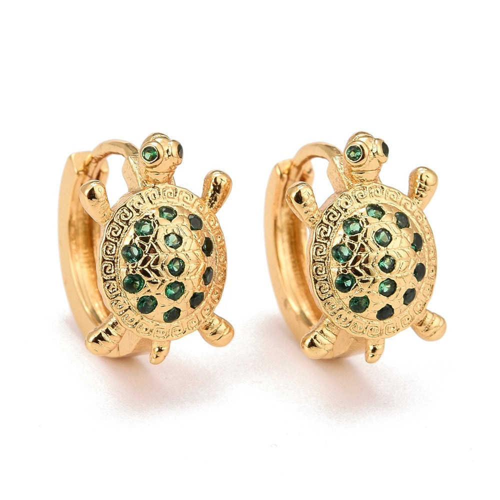 Cute Tortoise Huggie Hoop Earrings