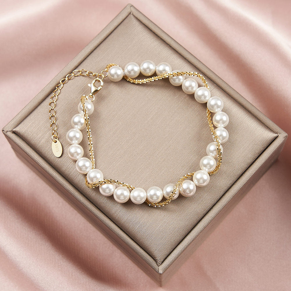 Natural Shell Pearl Beaded Bracelet