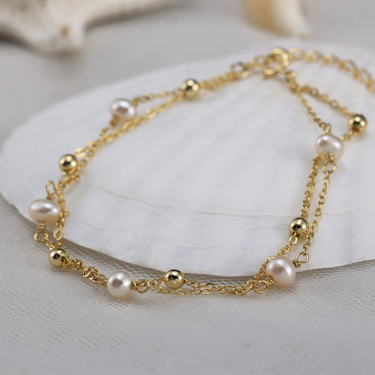 Natural Freshwater Pearl Beaded Necklace