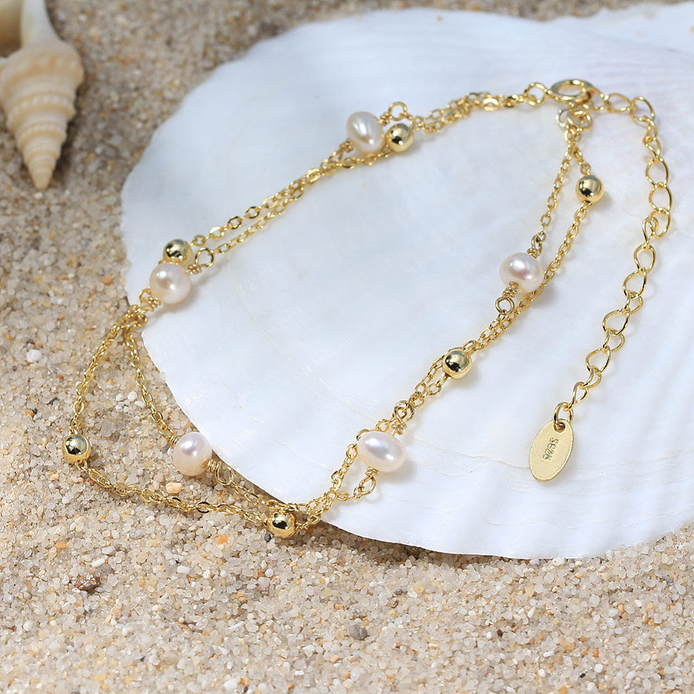 Natural Freshwater Pearl Beaded Necklace
