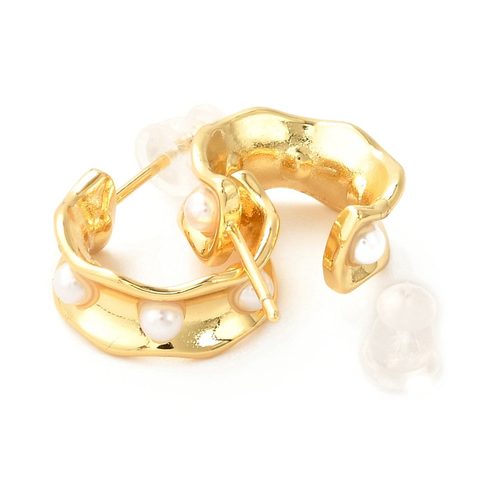 Chunky Natural Shell Pearl Hoops