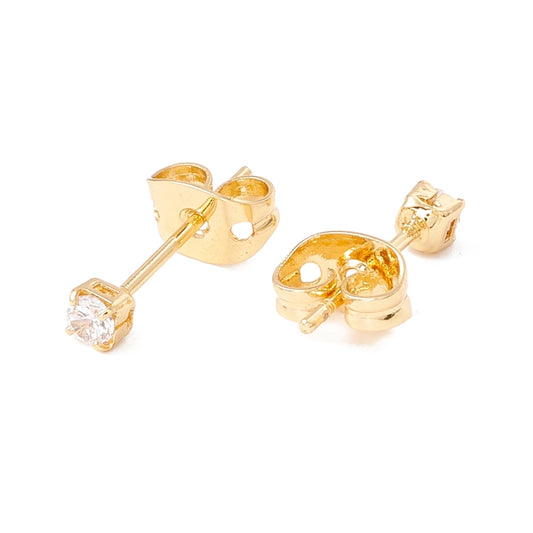 Petite Cubic Zirconia, Square Stud Earrings