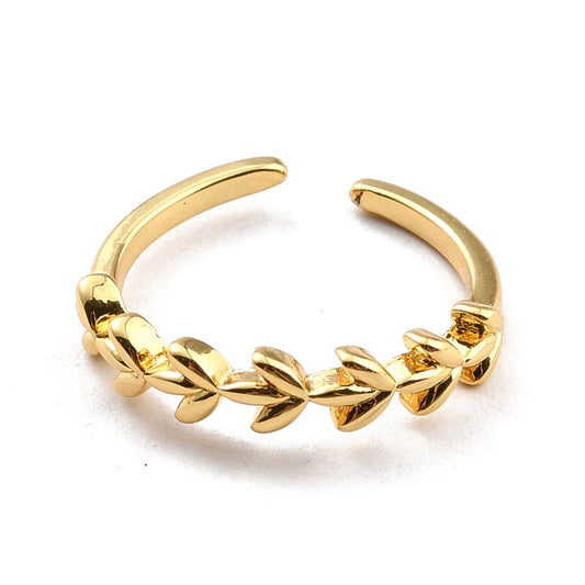 Dainty Leaf Open Cuff Ring
