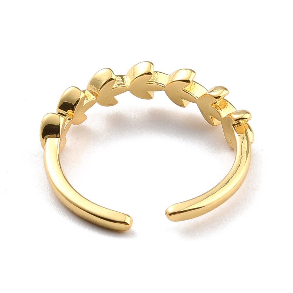 Dainty Leaf Open Cuff Ring