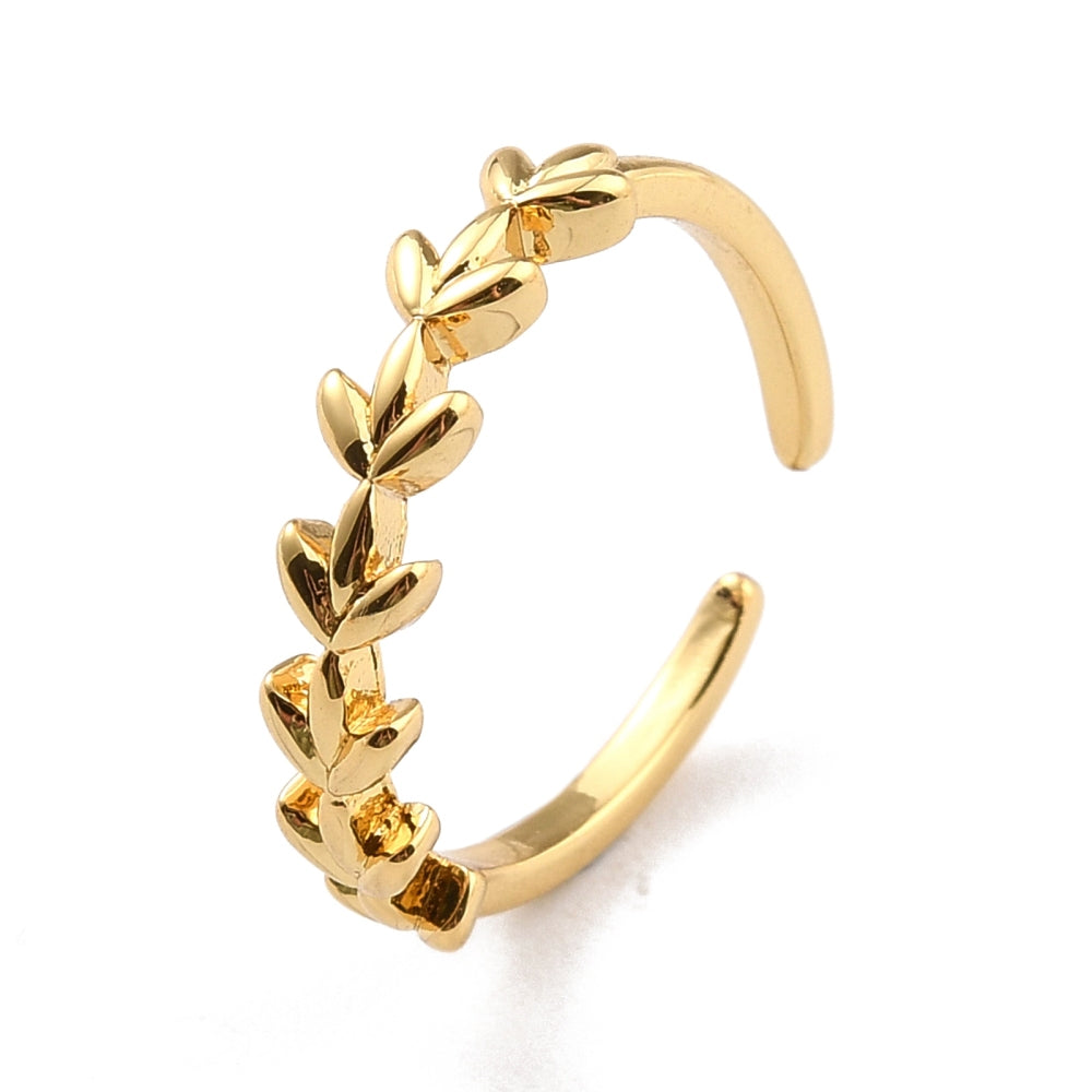 Dainty Leaf Open Cuff Ring