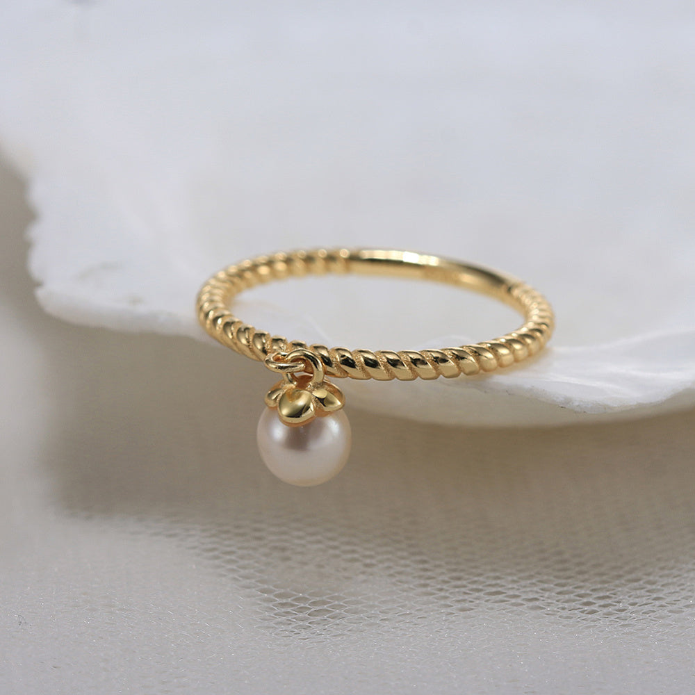 Natural Freshwater Pearl Charm Ring