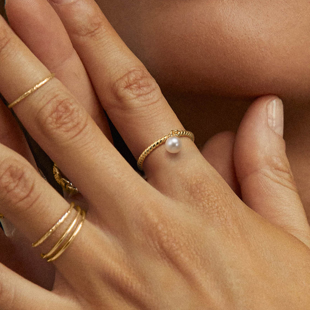 Natural Freshwater Pearl Charm Ring